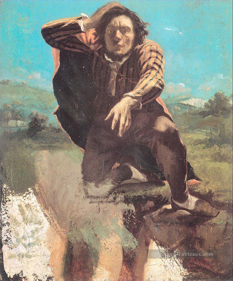 L’homme désespéré L’homme fait par la peur Réaliste réalisme peintre Gustave Courbet Peintures à l'huile